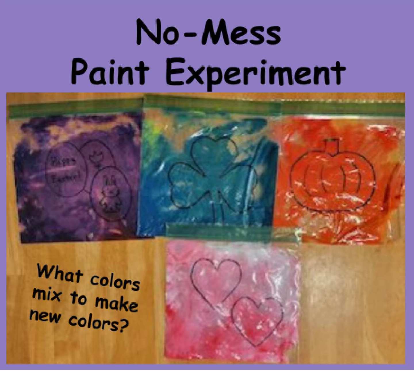 Plastic bags with mixed paint